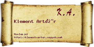 Klement Artúr névjegykártya